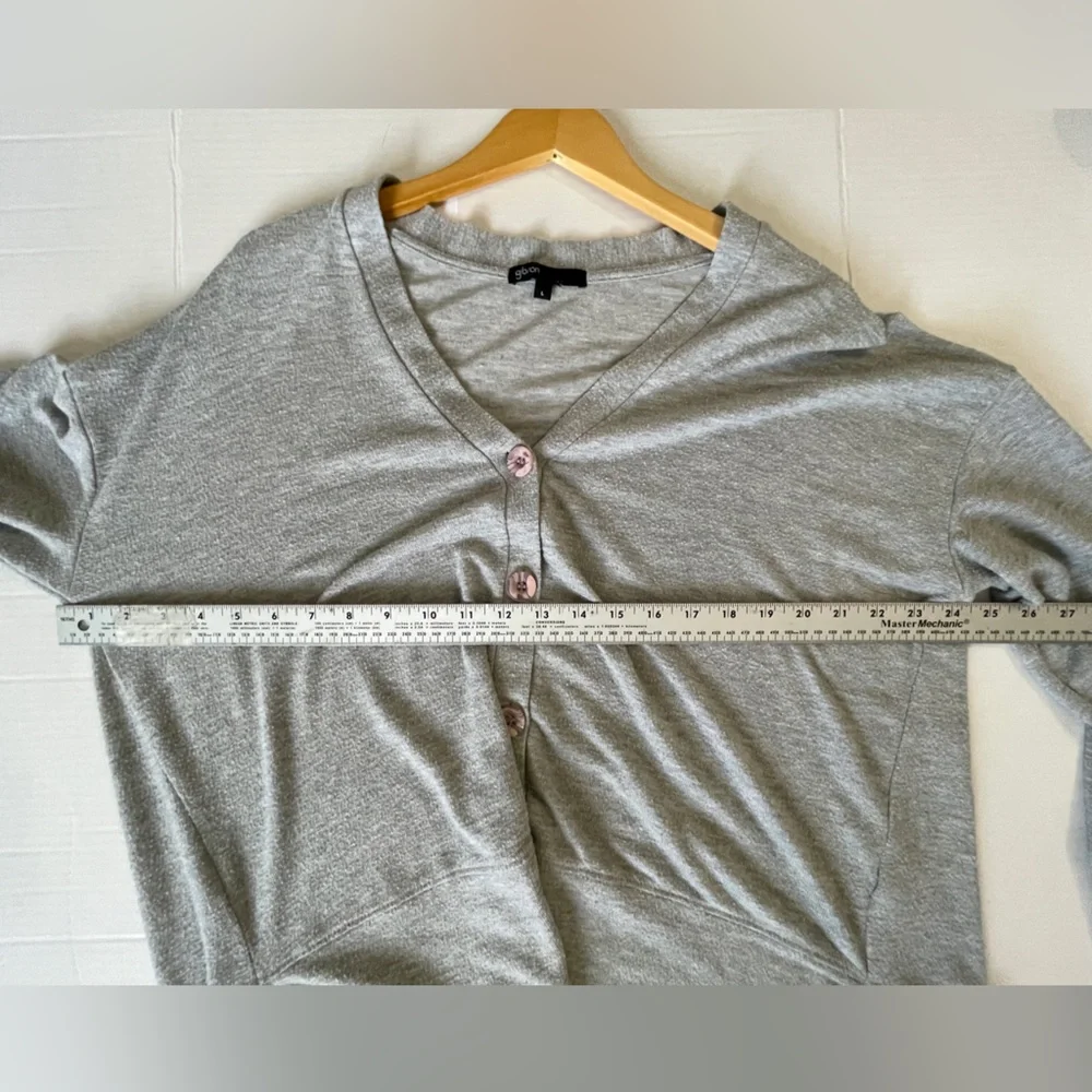 Gibson Heather Gray Button-Front Cardigan Sweater‎ | Size L - Picture 6 of 6